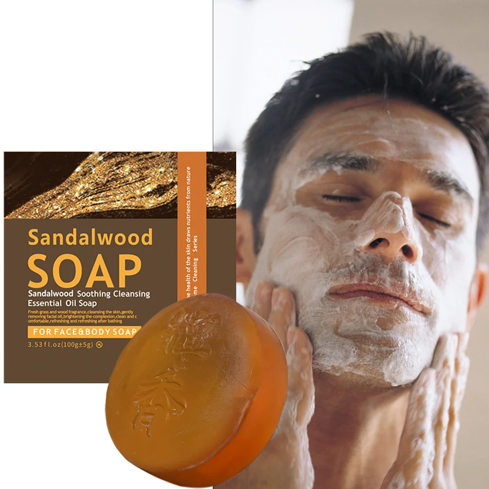 Sabonete branqueador artesanal, cuidados com a pele, limpeza profunda, hidratante, óleo essencial, sabonete suave, ilumina a pele, sabonete de sândalo