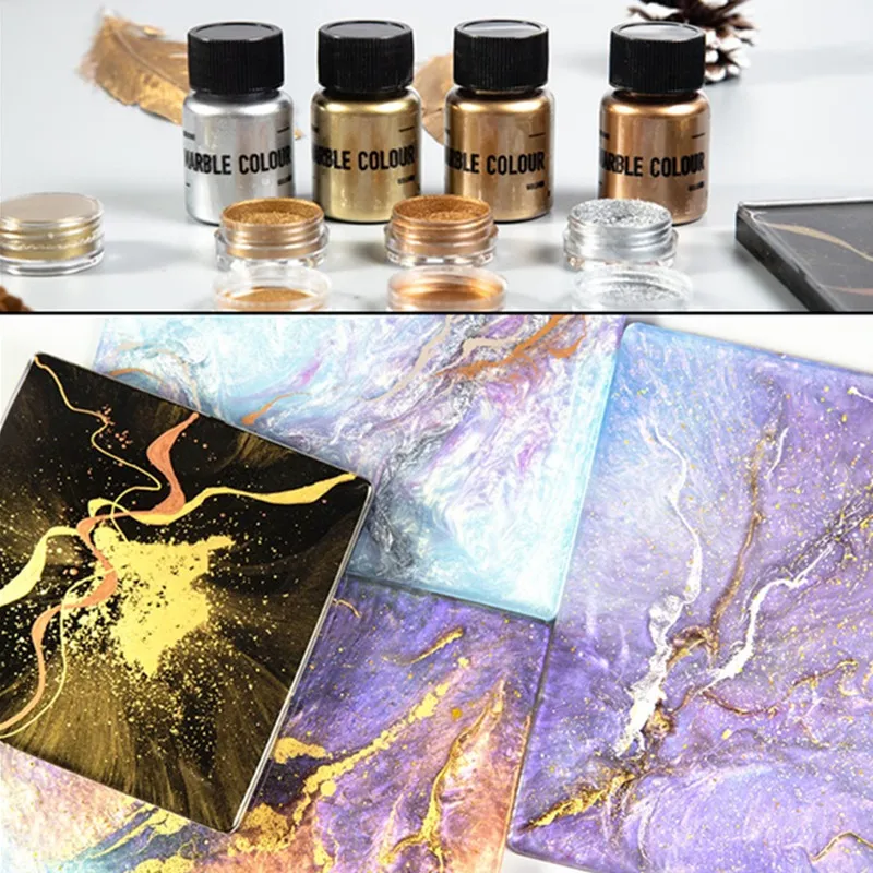 Metallic Pigment Powder, Fine Resin Pigment Powder, Each Bottle Resin Color Pigment for Epoxy Resin Coloring, Polymer Clay