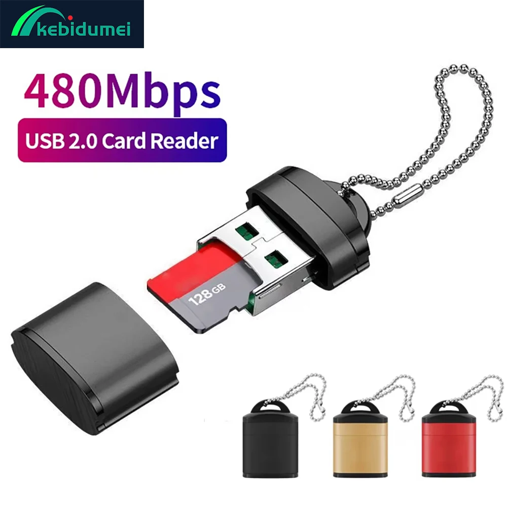 Мини-высокоскоростной USB 2.0-адаптер для чтения карт памяти Mini SD TF для ПК, компьютера, ноутбука, автомобиля, воспроизведения музыки, TF-кардридер