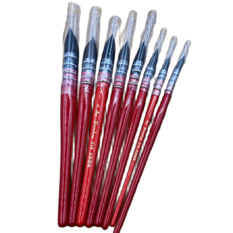 7-stück Eichhörnchen Haar Aquarell Ölgemälde Stift Erwachsene Kunst Malerei Hand bemalt Nylon Runde-headed Spitzen pinsel