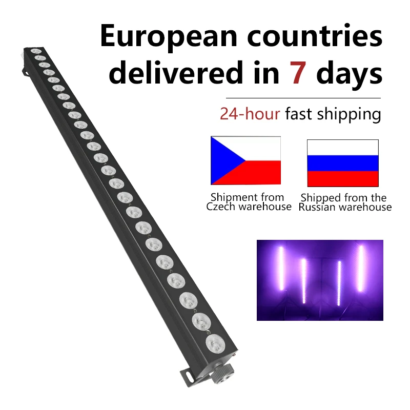 Barre lumineuse murale à LED, 24x12W, RGBW, 4 en 1, ligne DMX, éclairage de scène, fête, mariage, événements