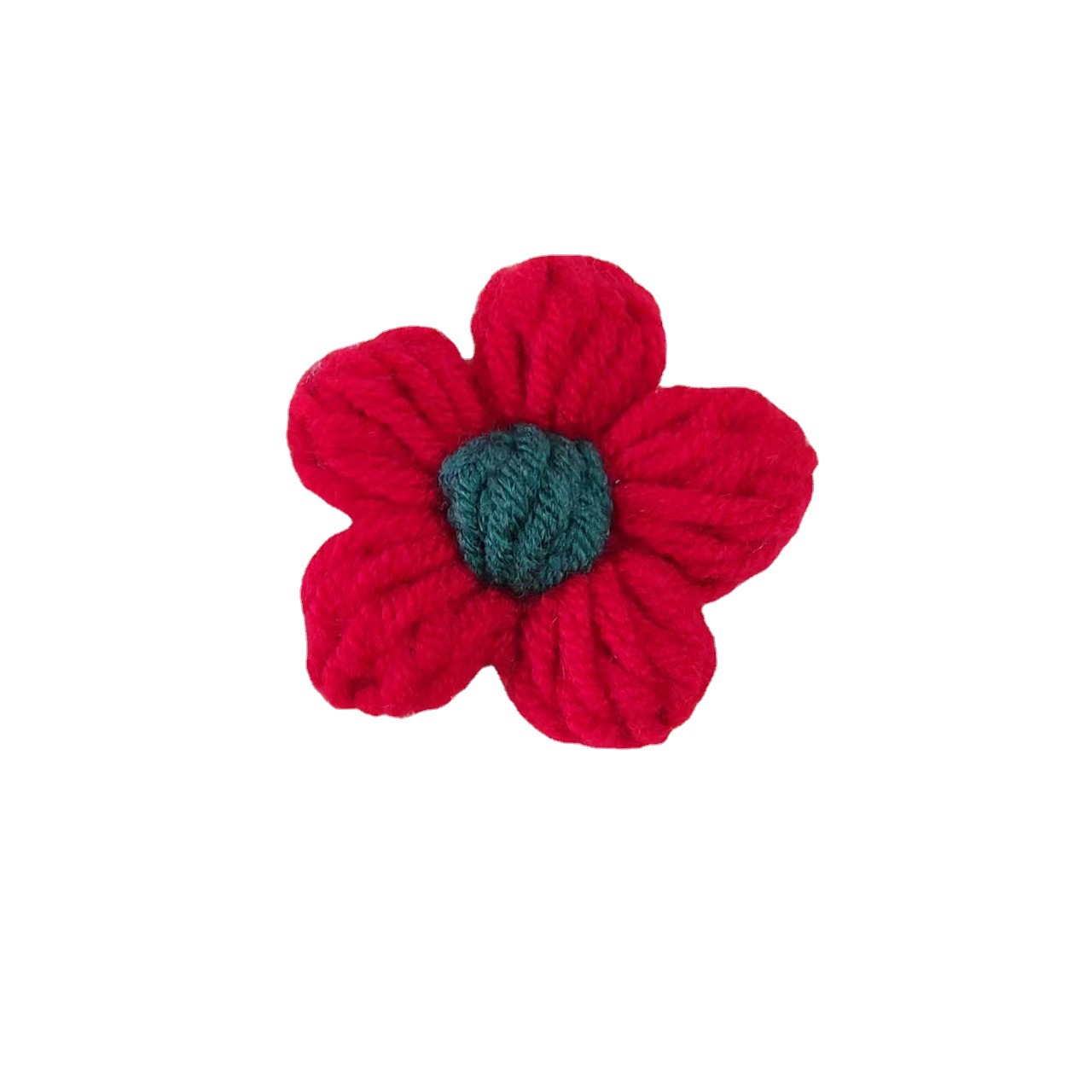 4cm Wolle Puff Blumen Patch DIY 10 Stück hand gewebte Blumen haken Blumen kleidung Hochzeit Accessoires