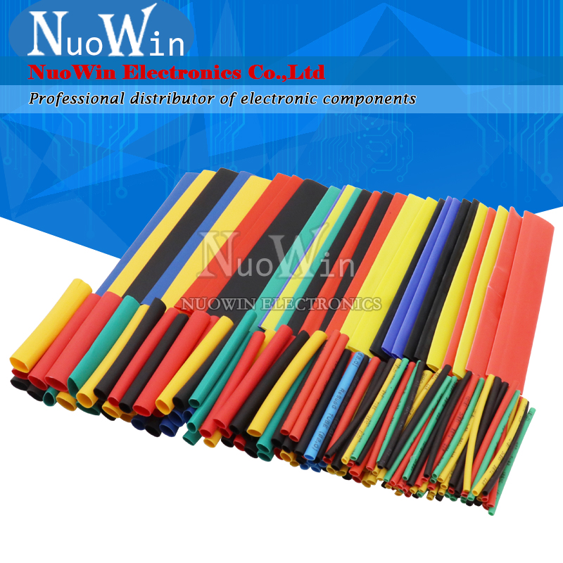 164 stücke thermo resistant rohr wärme schrumpf verpackung kit termoretractil schrumpf schlauch sortierte pack draht kabel isolierung hülse