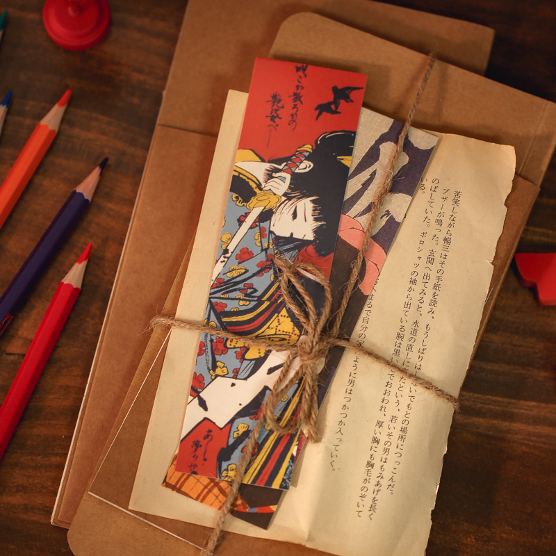 Yoofun 30pcs/pack Japanese Style Vintage Paper Book Marks Retro Wind Bookmarks  for Pages Books Readers Student Stationery