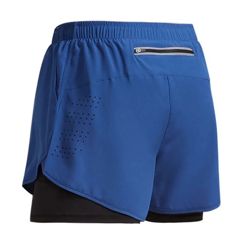 Pantalones cortos para correr para hombre, pantalones cortos deportivos de secado rápido con ventilación de doble capa, nuevos pantalones cortos deportivos para entrenamiento y culturismo