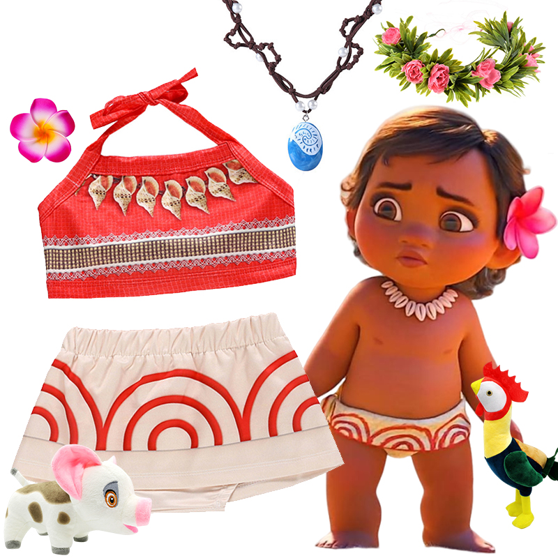 Disfraz de Disney Ocean Adventure Moana, disfraz de fiesta de Carnaval para niña, ropa de Navidad Polinesia Vaiana princesa Moana