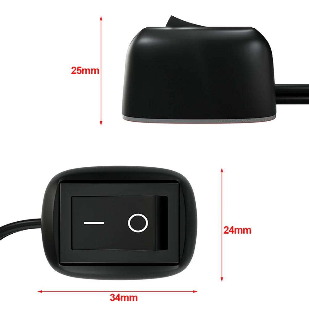 Interruptor Universal Carro com Cabo, Interruptor de Desconexão da Bateria, Tipo Colar, Mini Interruptor para Lâmpada de Nevoeiro, Luzes de Néon, DC 12V, 24V, 60cm, 100cm