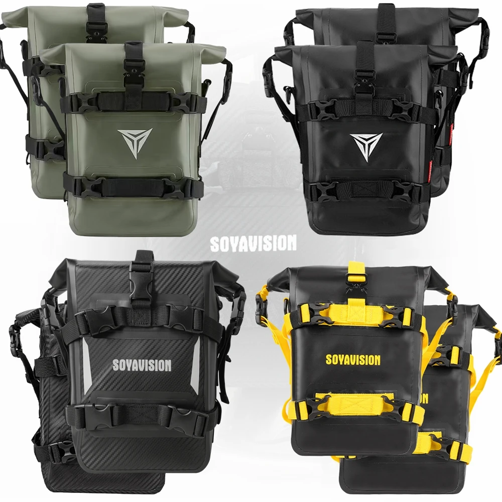 2PCS Motorrad Stoßstangen Tasche Wasserdichte 5L-8L Motorrad Seite Rahmen Tasche Motorrad Crash Bar Tasche Universal Werkzeuge Lagerung tasche
