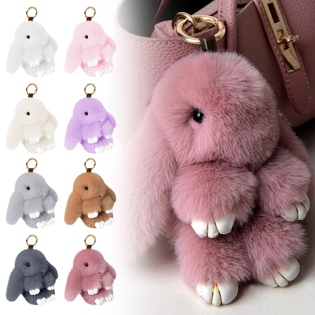 Милый длинный брелок в виде кролика из натурального меха норки, кукла-кролик, очаровательные игрушки, орнамент, брелок, ювелирные изделия, помпон, кулон, подарки, сумка Plu C9M0