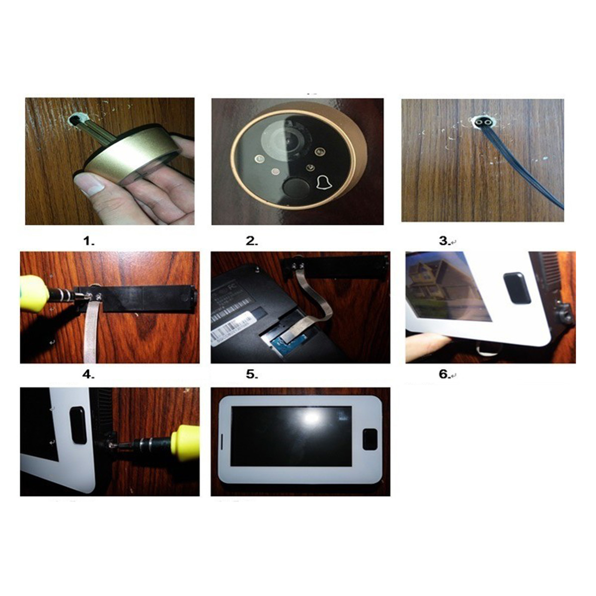 Mới 4.3 Inch LCD Màn Hình Màu Kỹ Thuật Số Chuông Cửa Hồng Ngoại Ban Đêm Camera Cửa Hình Ghi Âm Kỹ Thuật Số Cửa Người Xem Thông Minh Nhìn Trộm Màu Chuông Cửa