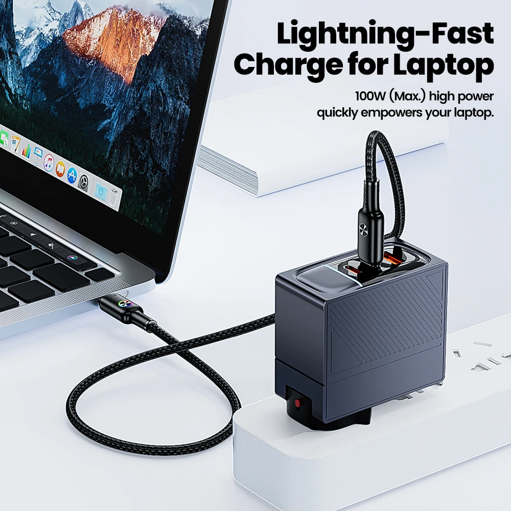 Toocki Type C to Type C Cable 100W PD Fast Charging Charger USB C to USB C Mobile Phone Cable For Xiaomi POCO Realme Macbook