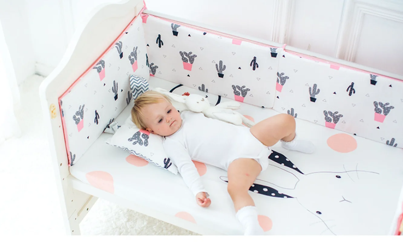 130*30 cm Paraurti per culla nel culla Set per neonati Protezione per lettino stampato in cotone per set per bambini Paraurti per culla Paraurti per neonato