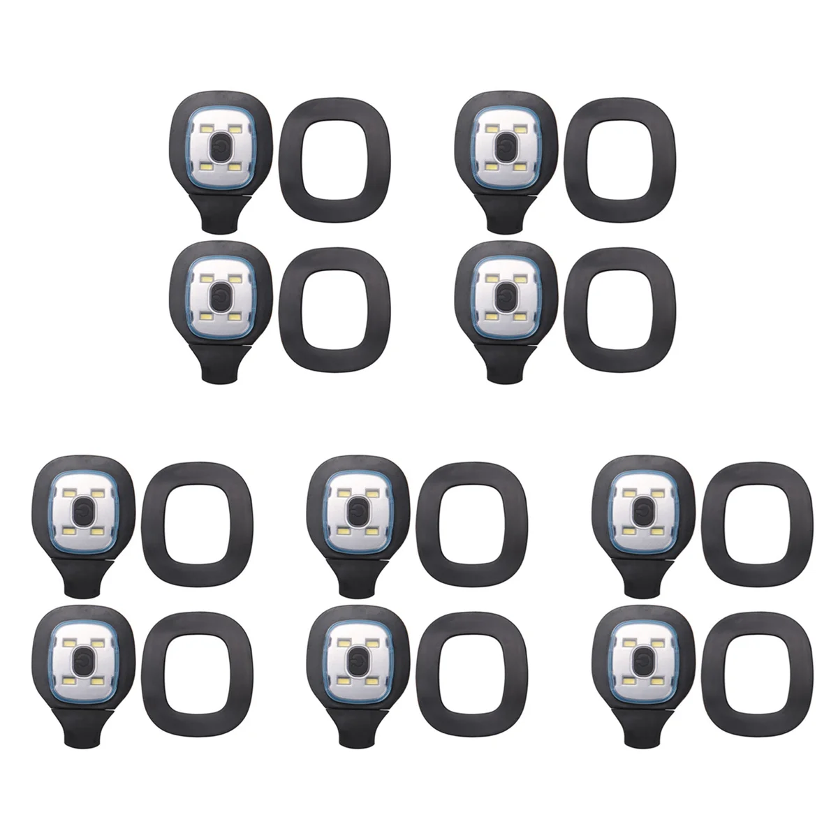 BAAU 10 unidades de luz recarregável USB para gorro LED, boné de farol substituível, luz de chapéu DIY para homens e mulheres