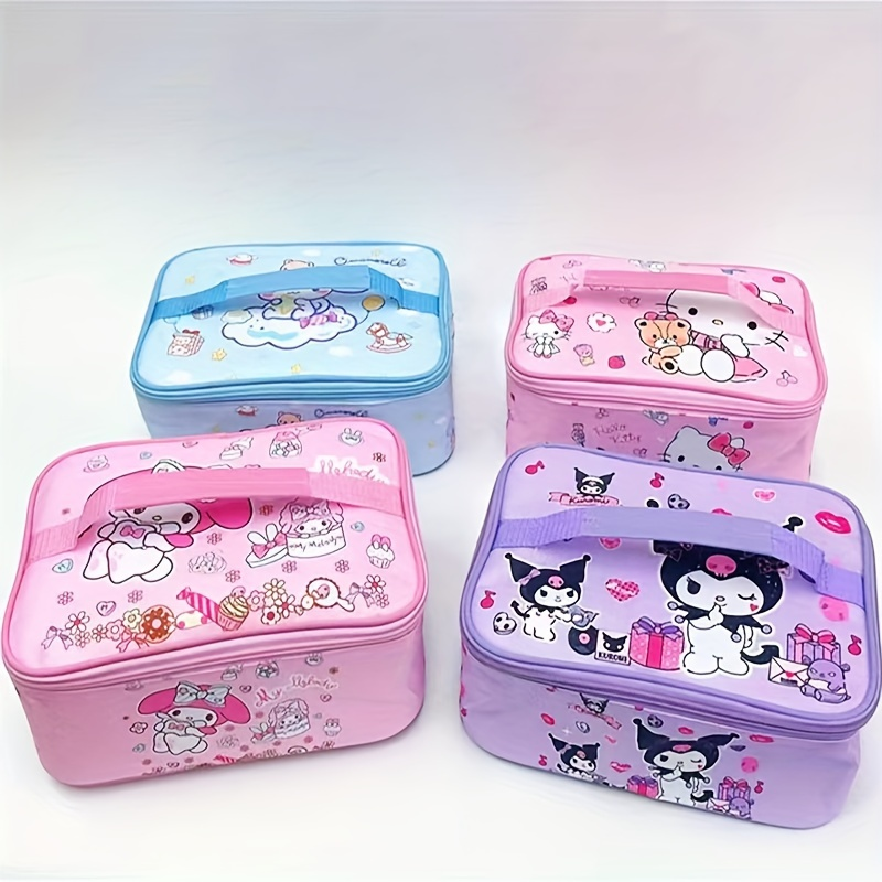 Bolsa de almuerzo aislada con personaje de dibujos animados Sanrio, caja refrigeradora de lona resistente al agua con bonita cartera de almacenamiento diaria perfecta Kawaii