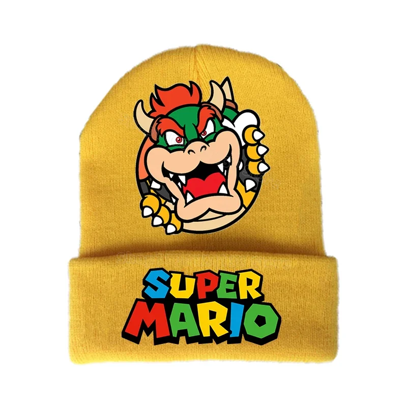 Gorro de Super Mario Bros para niños, gorros de punto de Anime, gorro de bebé de moda, gorros de invierno de dibujos animados, gorro de patrón delicado, regalos de navidad