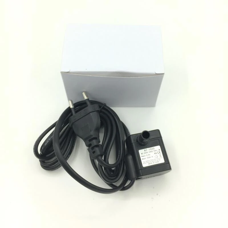 Bomba de água sem escova ultra silenciosa, 3w ac 220v, à prova d'água, mini bomba de fonte para tanque de peixes com taxa de fluxo de água, plugue europeu