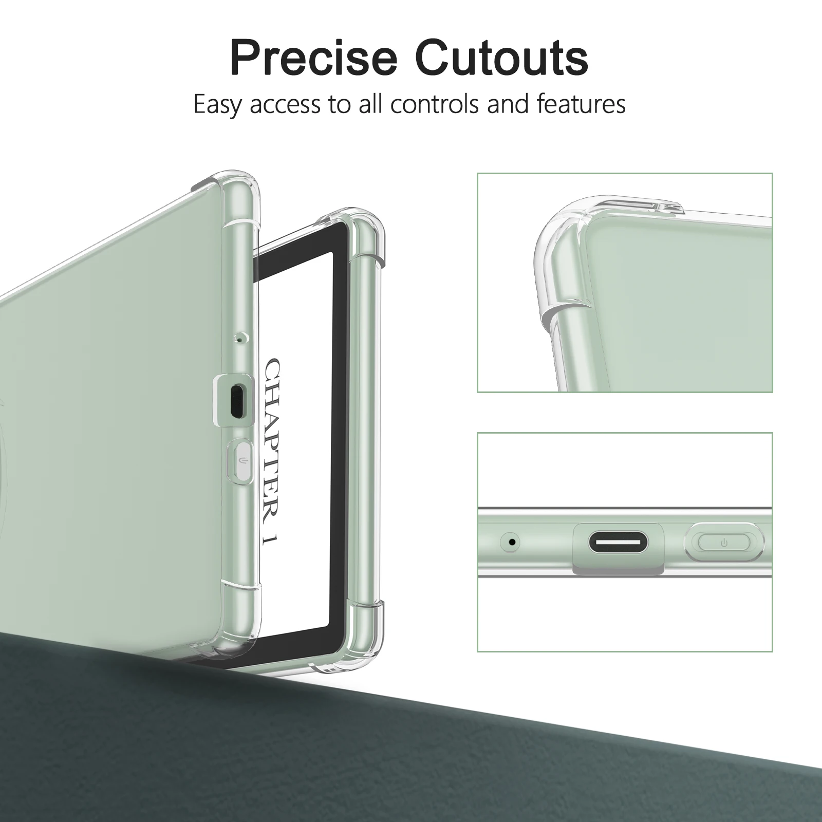 Funda trasera de silicona transparente, Funda protectora a prueba de golpes para Kindle Paperwhite 6/6,8, 11. a generación, versión 2021/2022