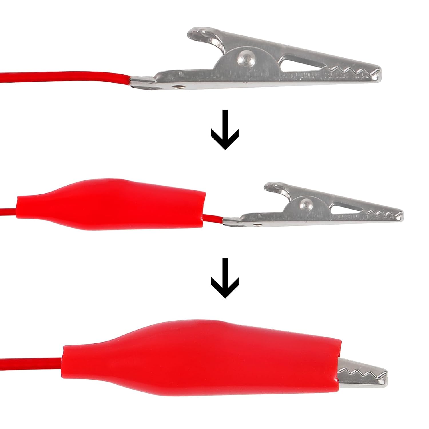 2 cables de prueba con conector banana de 4 mm a pinza de cocodrilo (100 cm/3,3 pies) |   Cables de puente de cobre premium con cable flexible suave