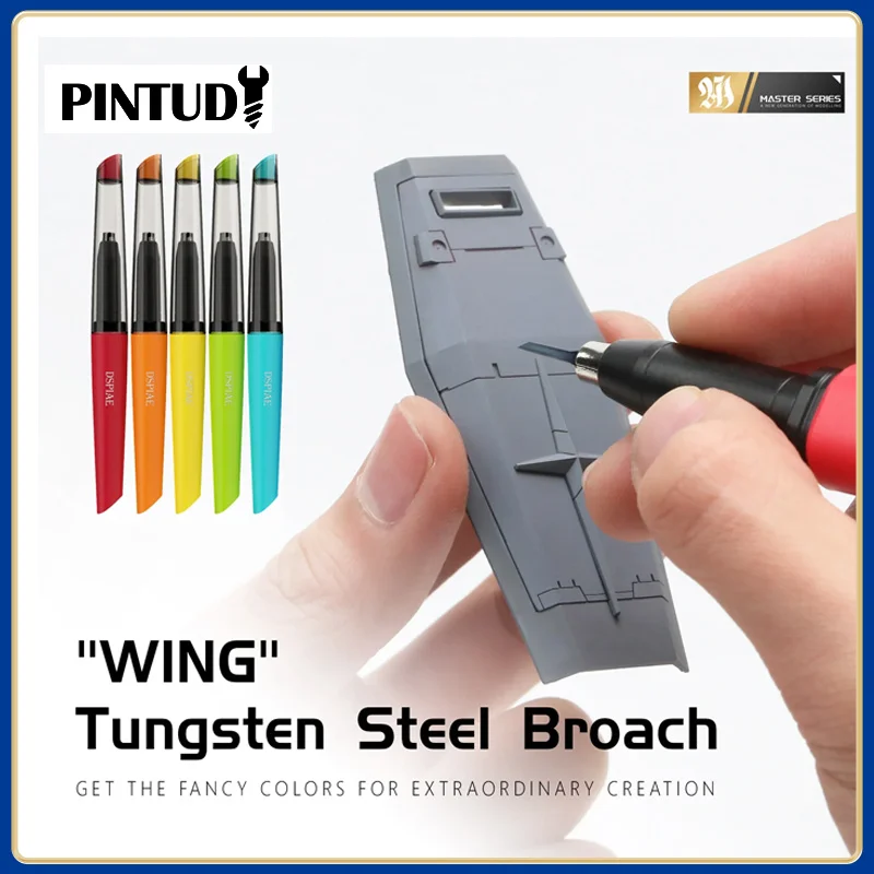 DSPIAE PT-TH PRO „WING“ Tungsten Steel Push Broach Push Knife Handle DIY Gravurwerkzeug für Montage Modellbau Hobby Werkzeuge