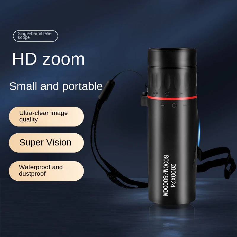 Telescopio Monocular HD de 2000x24, Mini telescopio portátil con telescopios para acampar al aire libre, caza, observación de aves