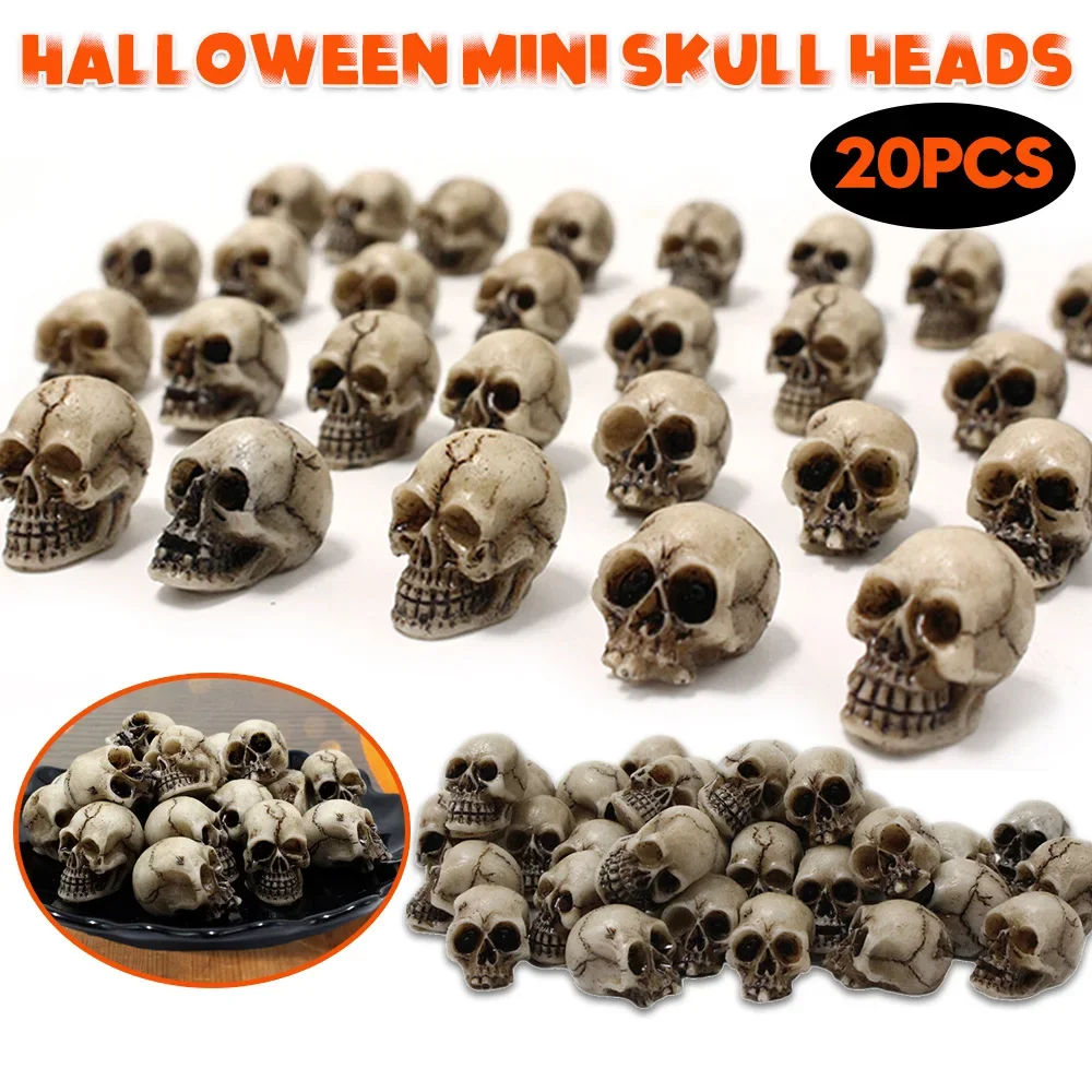 10/20 piezas esculturas góticas de calavera/champiñones coleccionables decoración de Halloween esqueleto/adorno de setas paisaje jardín en maceta