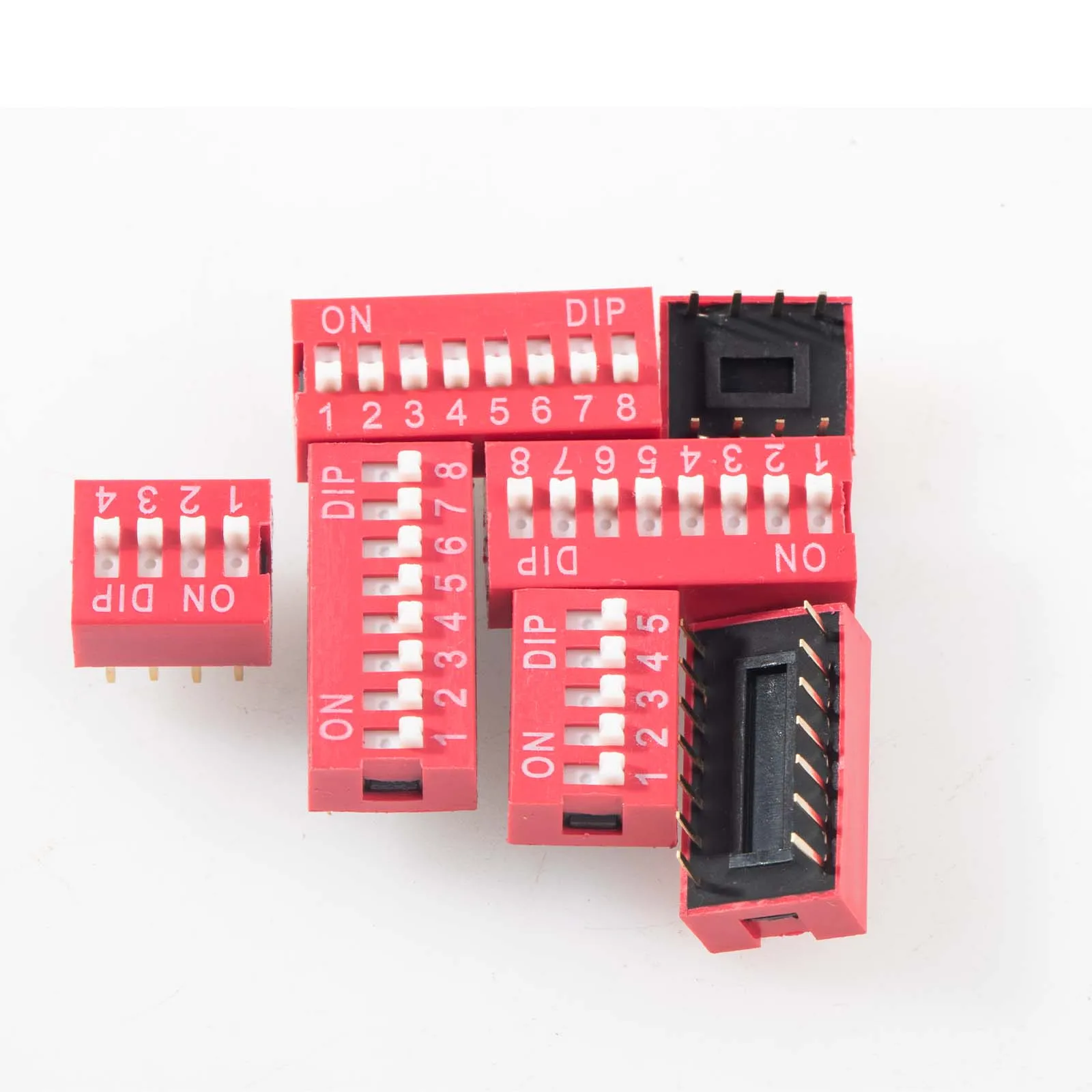 10pcs Slide Type Dip Switch Double Row Toggle Switches Module 2.54mm 1 - 12 Position For Circuit Breadboards
