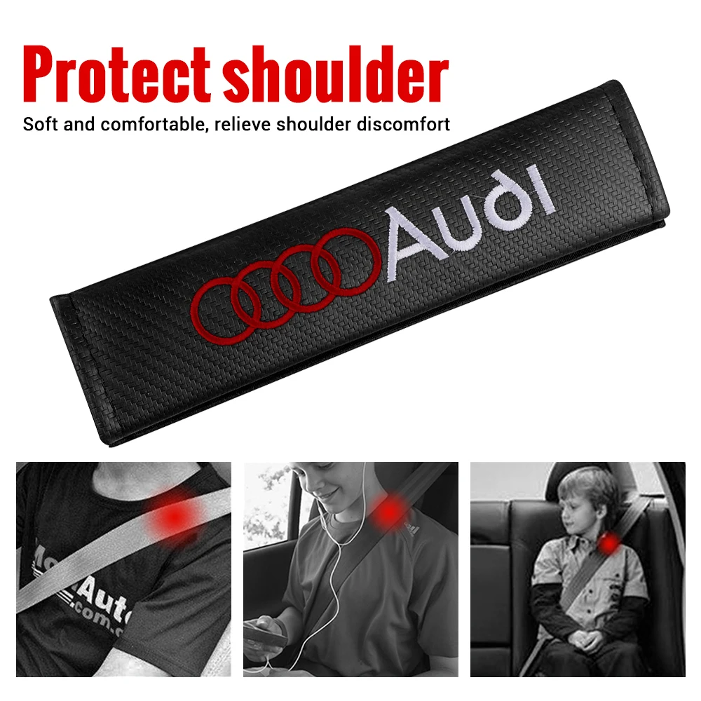 Car Seat Belt Cover Shoulder Protector Cushion Pad Auto Accessories For Audi S line A3 8p 8v 8l A4 b8 b6 b9 A6 c7 A5 Q5 Q3 A1 Q7