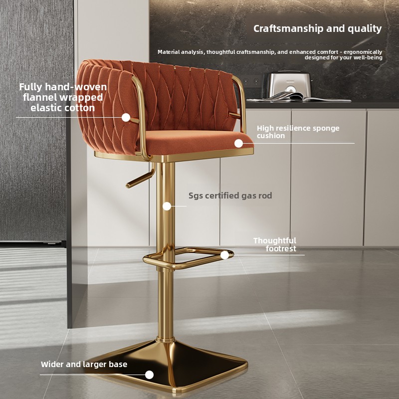 Bar Counter Chairs,Light Luxury Jewelry Chairs,Front Desk Cashier,High Legged Stools,Bar Backrests,Internet Famous Island Chairs
