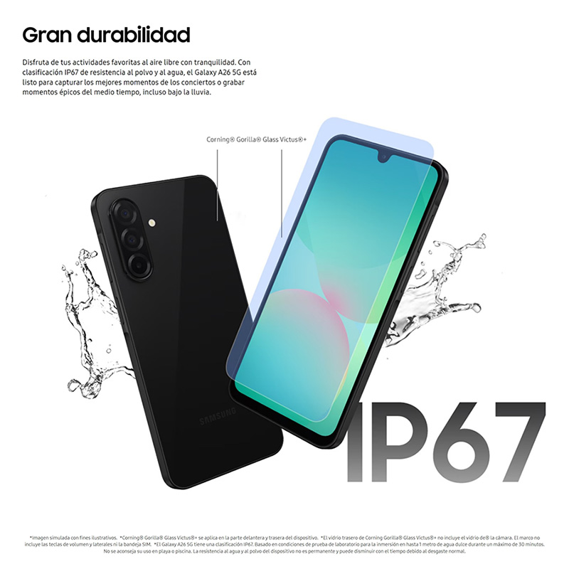 Samsung Galaxy A26 5G, Smartphone, Écran AMOLED 6,7", Caméra 50 MP, 120 Hz, 5000 mAh, IP67