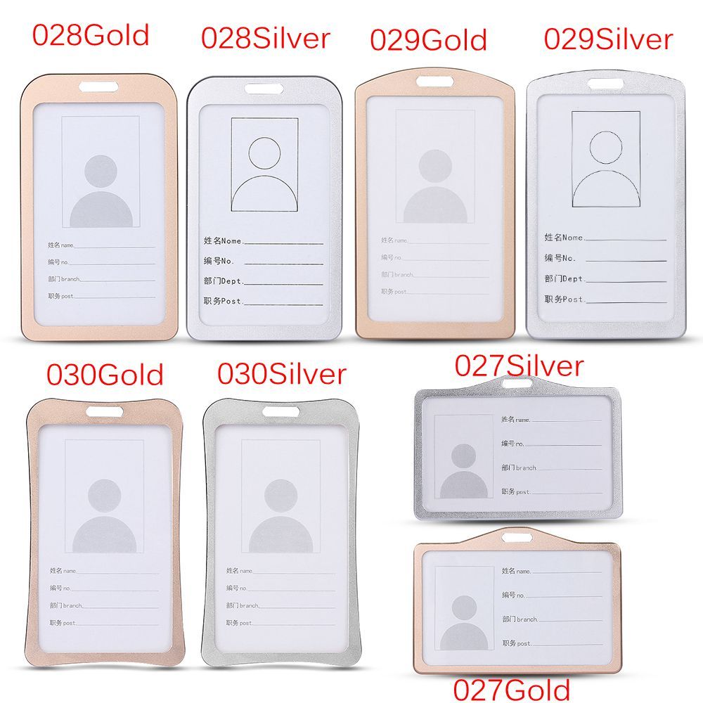 Aluminum Alloy Card Holder Work Card ID Badge Lanyard Holder Luxury Vertical Metal For Busines Work