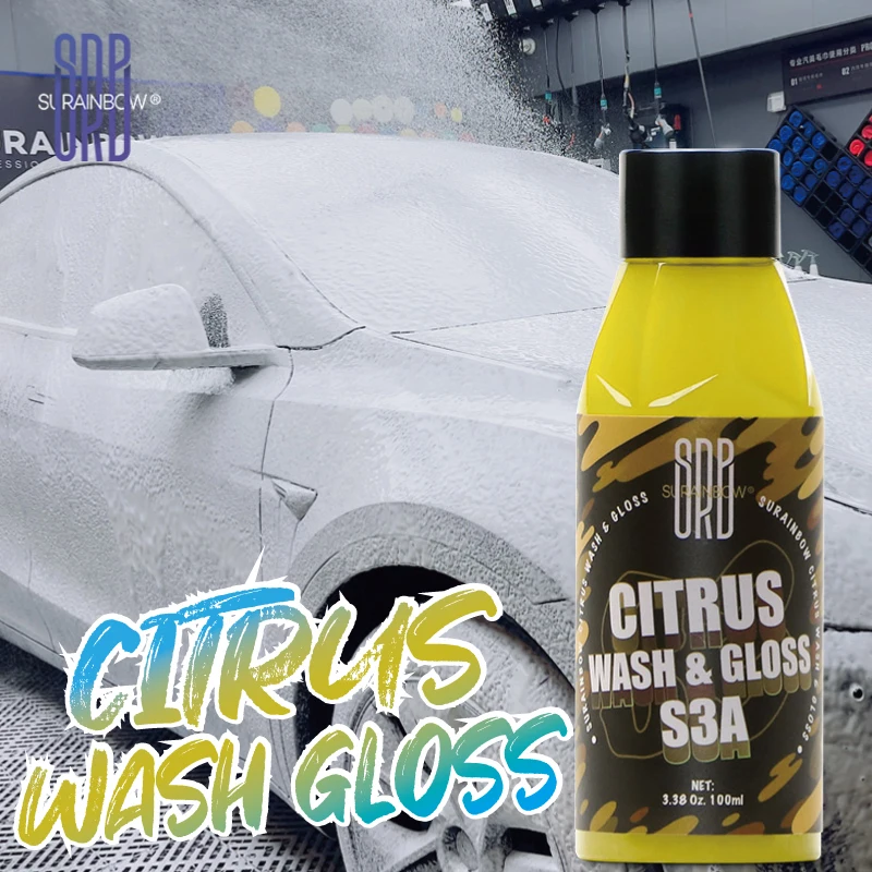 Jabón espumoso para lavado de coches con lavado de cítricos y brillo (funciona con cañones de espuma, pistolas o lavado de cubos) para automóviles, camiones, motocicletas y vehículos recreativos