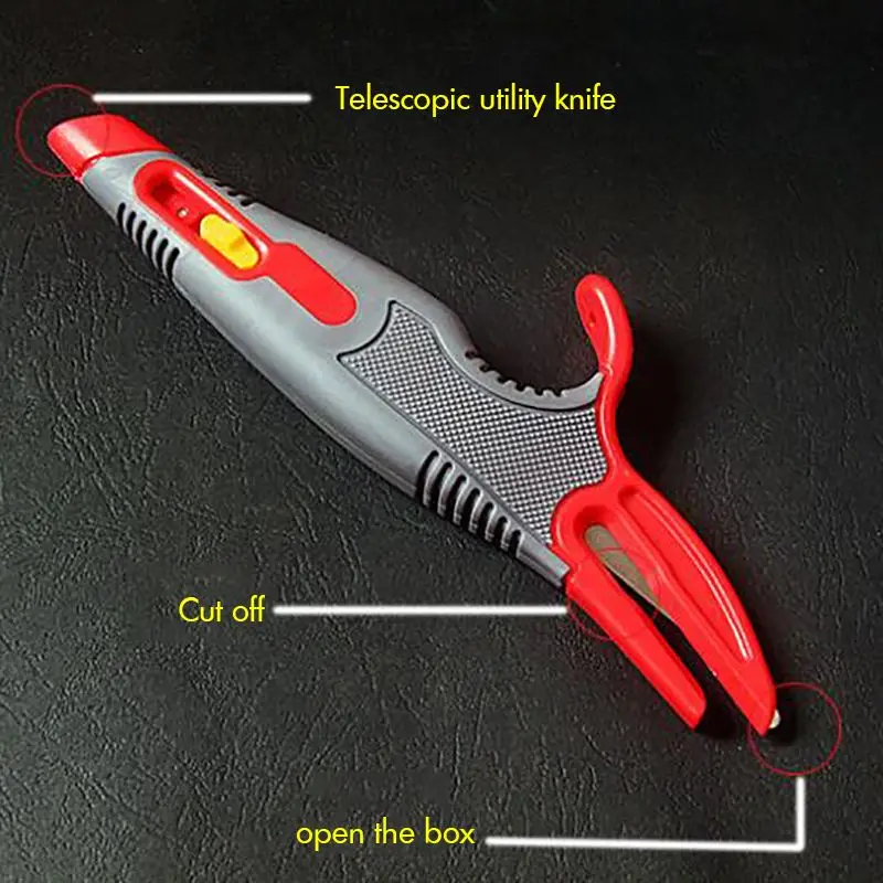 3 in 1 Professional Box Cutter Retractable Utility Knife Comfor Grip Unpacking Cutter, Plastic Handle, Blade Lock Inside