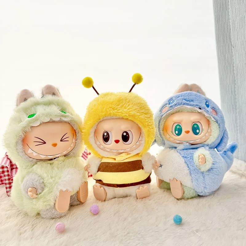 Cute Cartoon Green Dinosaur Outfit for Labubu Plush Clothes Fashion Shark Macaron Korea Style Clothes for Labbubu Accessories