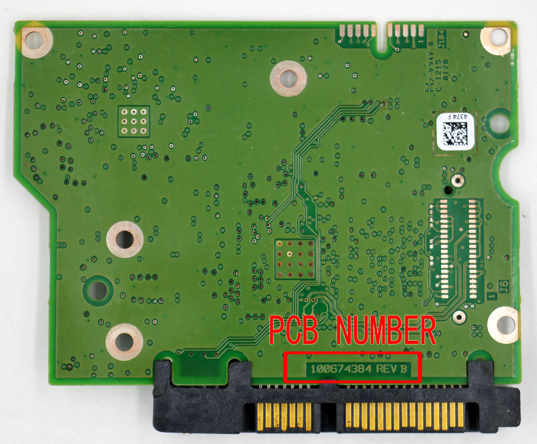 100687658 REV C, 100687658 REV B, 100687658 REV A/1332 Seagate desktop harde schijf board 100674384 REV B, 100674384 REV C