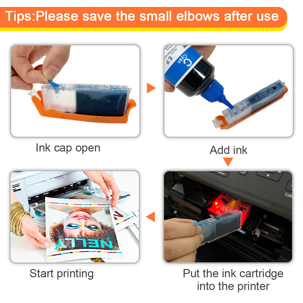 100 ml Dye Ink Universal Refill Ink Kits Anzug für HP Canon Epson Brother Inkjet Drucker BK C M Y Nachfüllbare Patrone Bulk Tinte