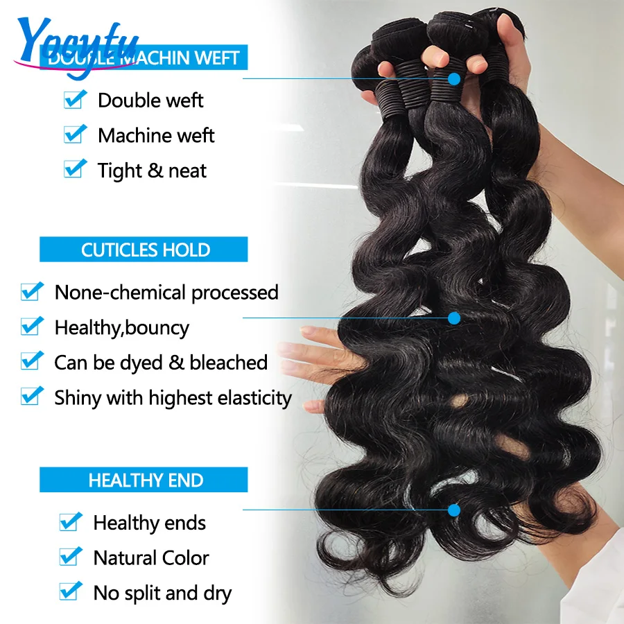 Yocywtu pacotes de cabelo humano com fecho 20 22 24 polegadas pacotes de cabelo humano 100% cabelo humano com fecho 2x6 hd fechamento de renda com pacotes de cabelo humano para mulheres 1-3 entrega rápida