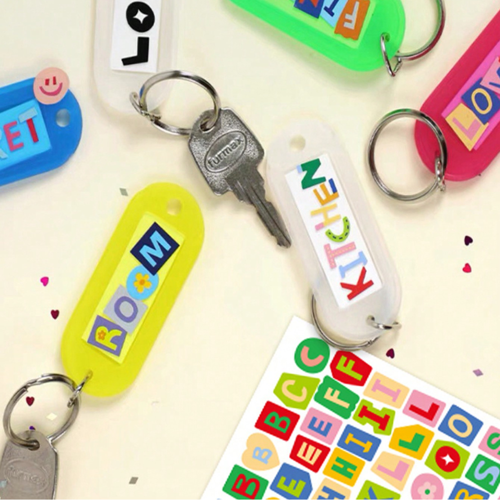 10 ピース/セットカラフルなアルファベット & 数字ステッカー DIY スクラップブック装飾用、防水跡なし