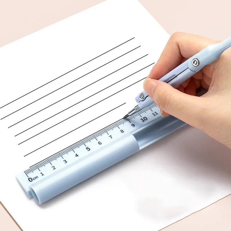 3 in 1 Compass Ruler with Pencil Multifunctional Drawing Compass Math Geometry Tools Korean Stationery Kawaii Drafting Supplies
