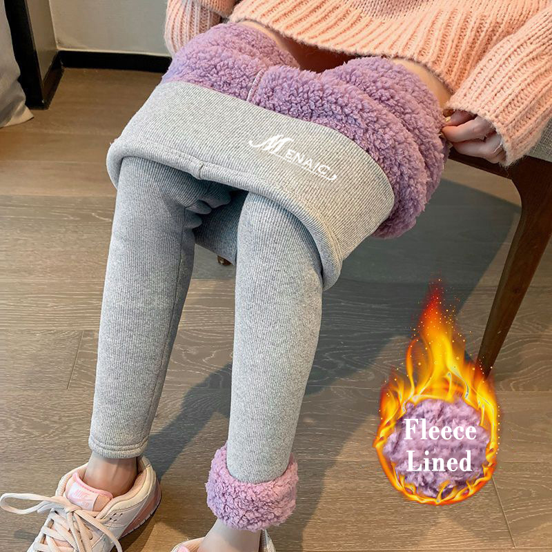 Plus Size Damskie legginsy z podszewką z polaru Termiczne ciepłe zimowe rajstopy Grube aksamitne spodnie z wysokim stanem na zimną pogodę