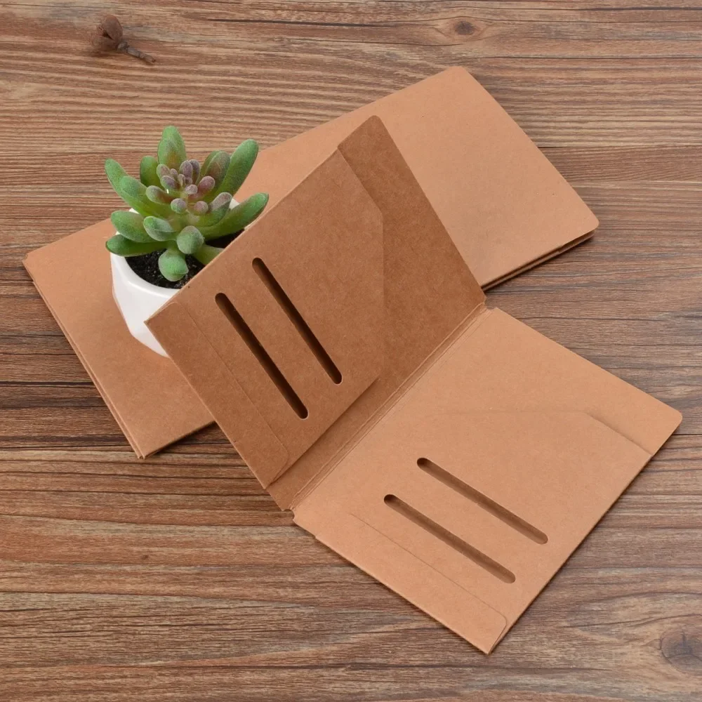 トラベルジャーナルノートブックアクセサリーヴィンテージレトロカードポケット収納スタンダード/ポケット/パスポート用motermクラフト紙ファイルホルダー