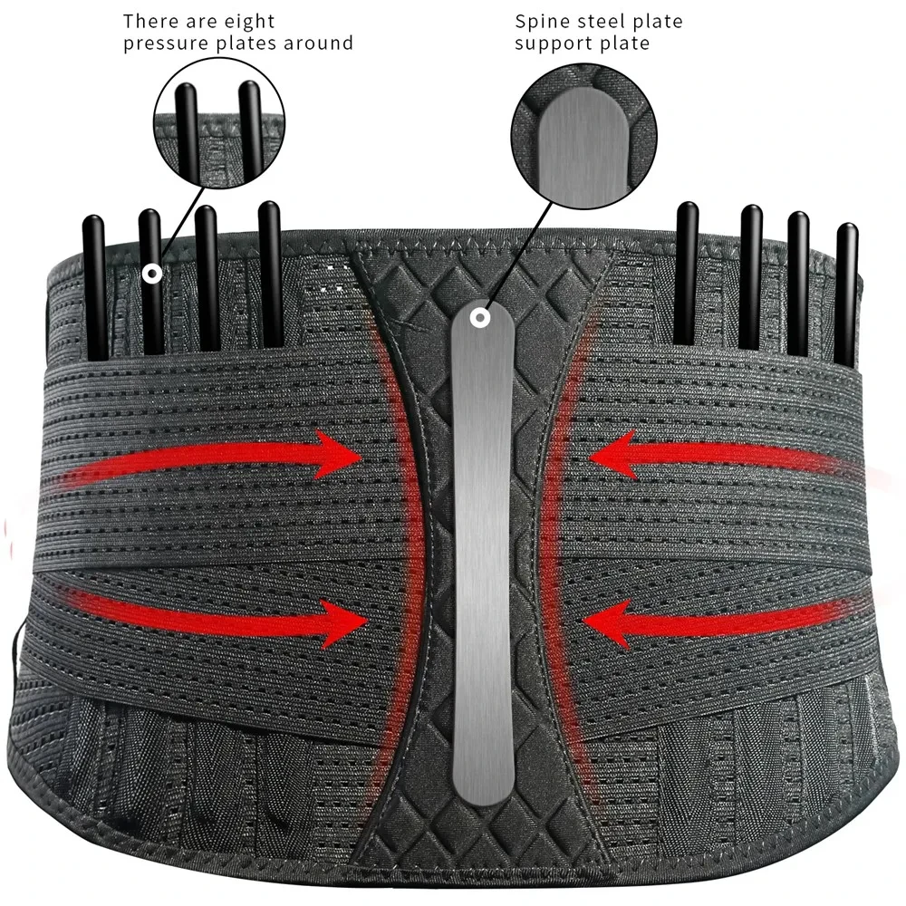 1PC GOUNOD Double Full Back Lumbar Support เข็มขัดเอว Orthopedic Corset กระดูกสันหลัง Decompression เทรนเนอร์เอว Back Pain Relief