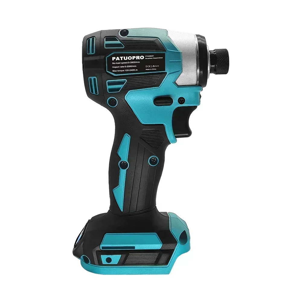 Chave de fenda elétrica sem escova de 5 velocidades, 1/4 ", chave de fenda de impacto sem fio, ferramentas elétricas portáteis para bateria makita de 18v (sem bateria)