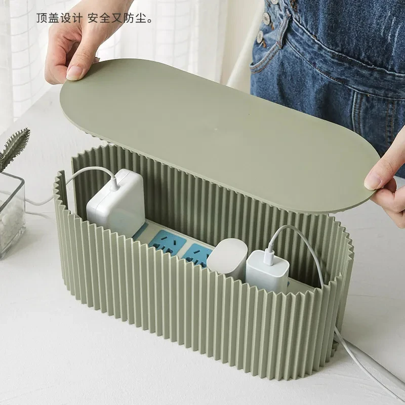 Wire Storage Box Large Capacity Data plug board Storage Box Desktop Cable Management Box Router Bracket