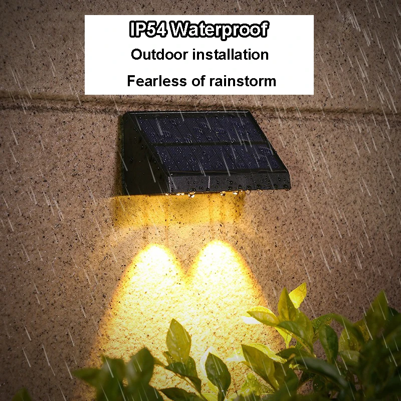 1 Stück Solar-Wandleuchte, Außenbeleuchtung, IP54, wasserdichte LED-Lampe, automatische Beleuchtung bei Nacht für Garten, Hof oder Balkon
