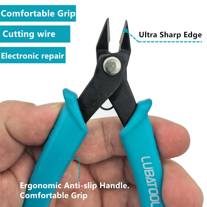 LUBATOOL Micro Wire Cutter Precision Electronics Flush Cutter and Side Cutting Pliers Clean Cut for Model Jewelry Model Kits