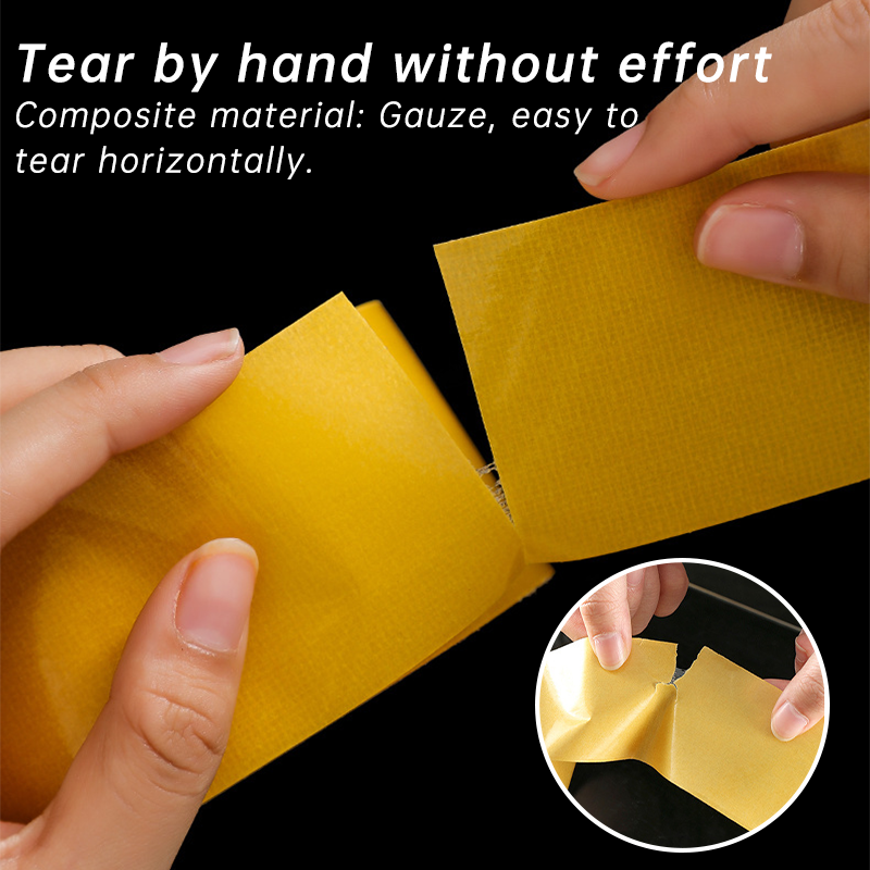 Strong Double Sided Adhesive Tape Heavy Duty Translucent Mesh Waterproof Super Traceless Powerful Grid Carpet Adhesive Tape