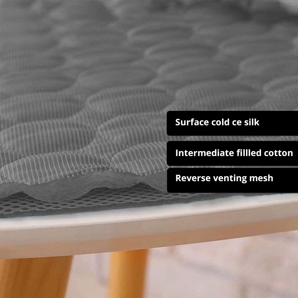 1szt Puppy Grey Ice Silk Cooling Pad Summer Cool Breathable Cooling Washable Reusable Bite Resistance Small Pet Cat Sleeping Pad