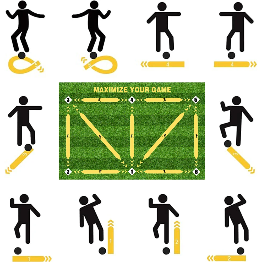 Fußball-Trainingsmatte, Fußball-Trainingsgeräte, rutschfest, faltbar, für Kinder und Erwachsene, Dribble-Matte, Training für drinnen und draußen