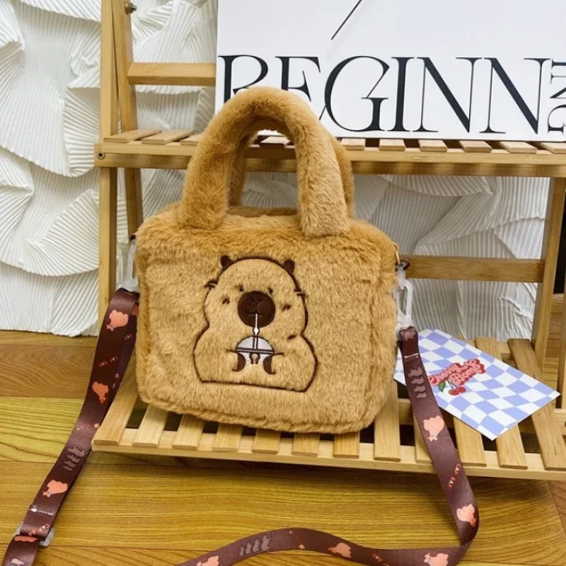 การ์ตูนตุ๊กตากระเป๋าถือCrossbodyอะนิเมะผลิตภัณฑ์น่ารักKapybaraตุ๊กตาPlushกระเป๋าเด็กCrossbodyกระเป๋าเหรียญ