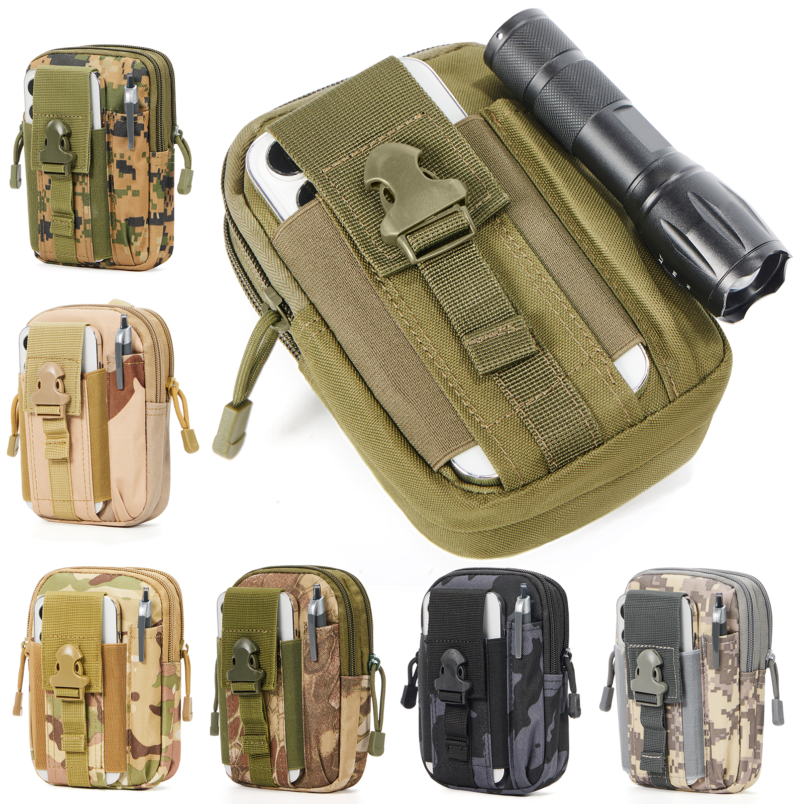 Outdoor heuptas Multifunctionele waterdichte camouflage hangende heuptas Militaire tactische heuptas Draagbare reistelefoontas